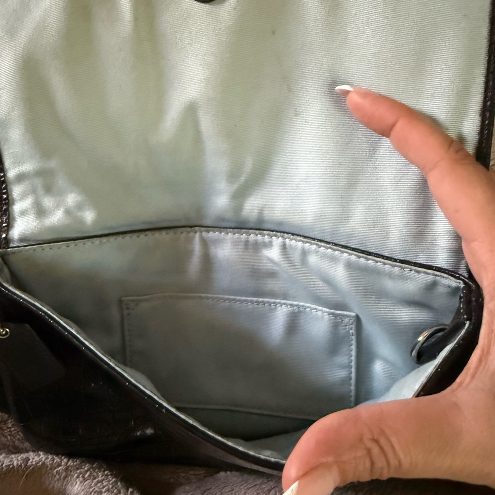 Coach Black Croc-Pattern Wristlet - Picture 3 of 4